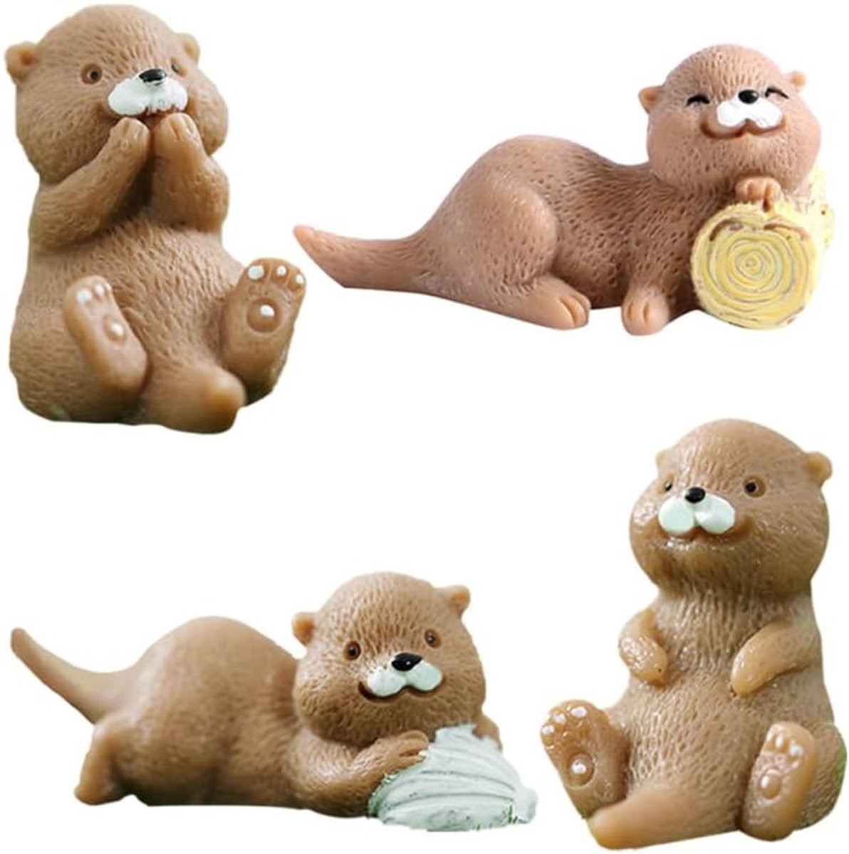 ibasenice 20 Stuks Micro Landschap Doder Mikrootter Kleine Otter Ornament Micro Hars Miniatuur Ornament Hars Bonsai Mini Figuren Bonsai