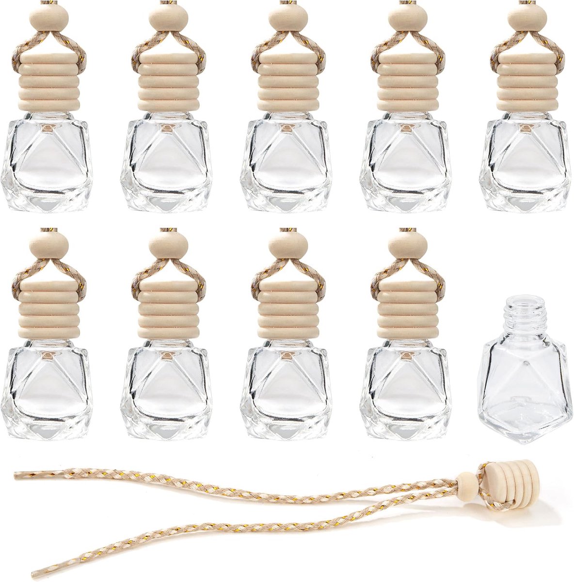 parfumfles, 10 stuks, 8 ml, navulbaar, parfum, geurdiffuser, glazen fles, aromatherapie, etherische olie, diffuser voor auto, thuis, kantoor, parfumdecoratie