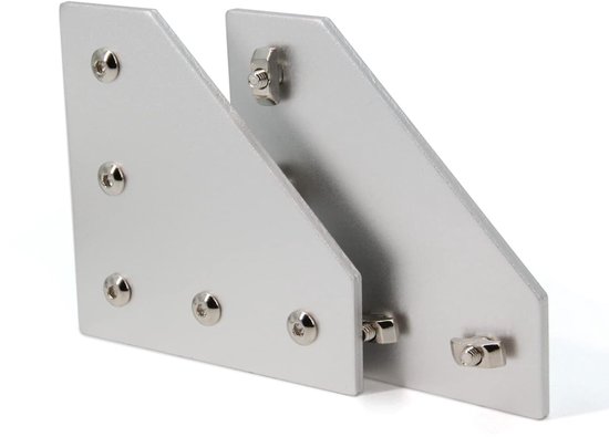 4040 Hoekbeugel Plaat L Vorm 5 Gat 90 Graden Buiten Verbindingsplaat met M6x16mm Schroeven en T-Moeren voor 40 x 40mm Serie Aluminium Extrusieprofiel, 8pcs/Pack (Zilver-4040 L Vorm) — afbeelding 5