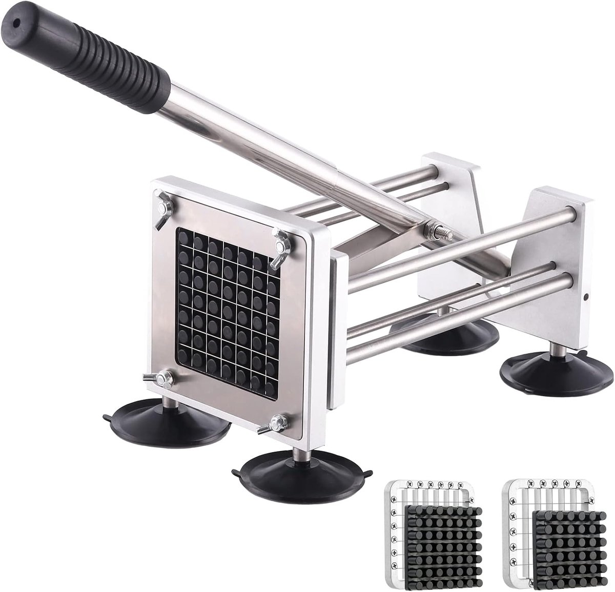 Canirologas professionele aardappelversnipperaar, roestvrij staal, frituursnijder met 1/2 inch mes en 3/8 inch mes voor aardappel, wortel, komkommer, groentebestendig