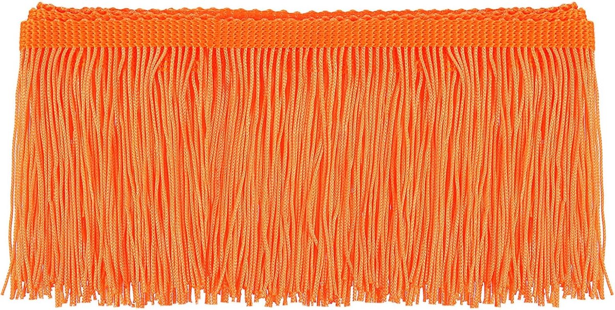 5 yards 10 cm ketting met franjes, kwastjes, naaien, trim, franjes, polyester, trim band voor naaien, doe-het-zelf handwerk, kleding, lamp, decoratie, fluorescerend oranje