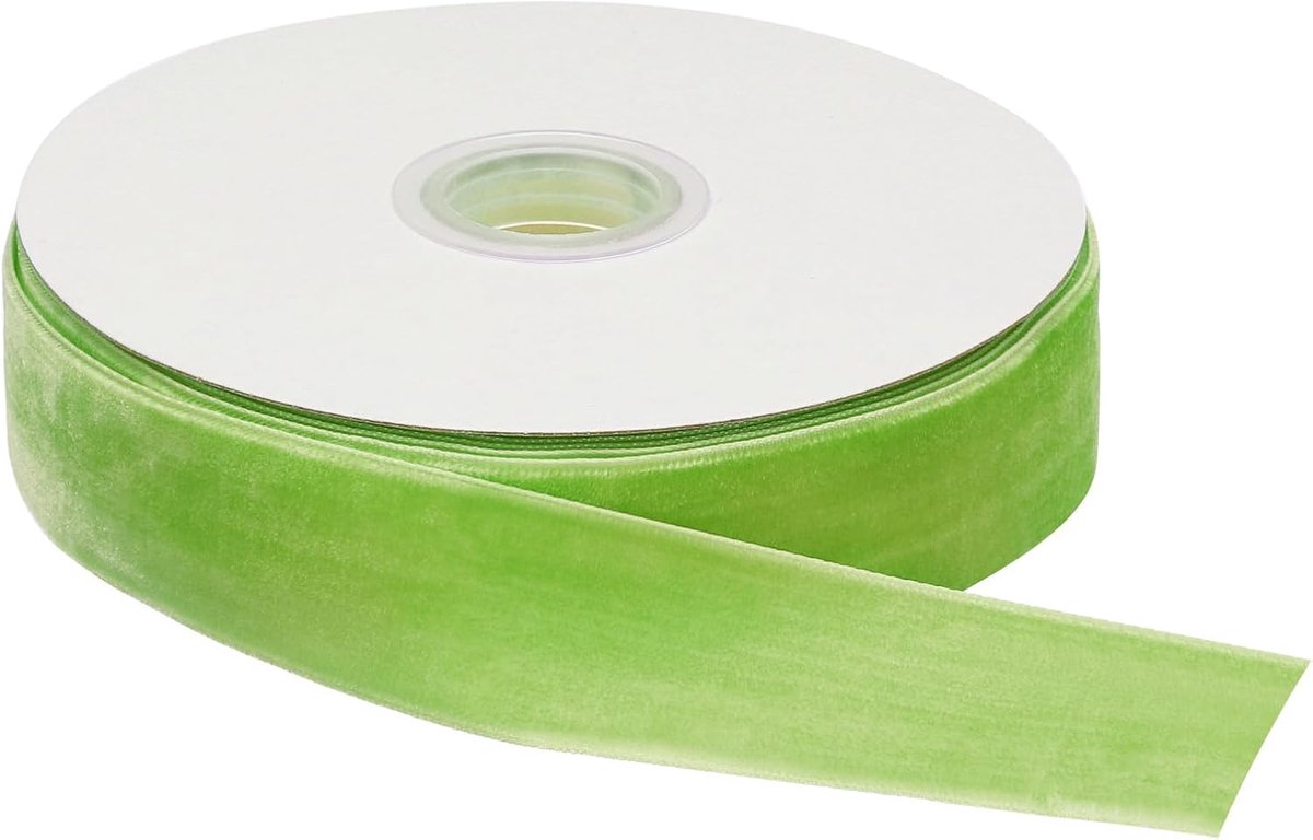 Fluwelen lint 3/4 inch x 15 Yard Eenzijdig op spoel Zijdeachtig voor DIY Ambachten Geschenkverpakking Slijpen Decoratie Vers Groen
