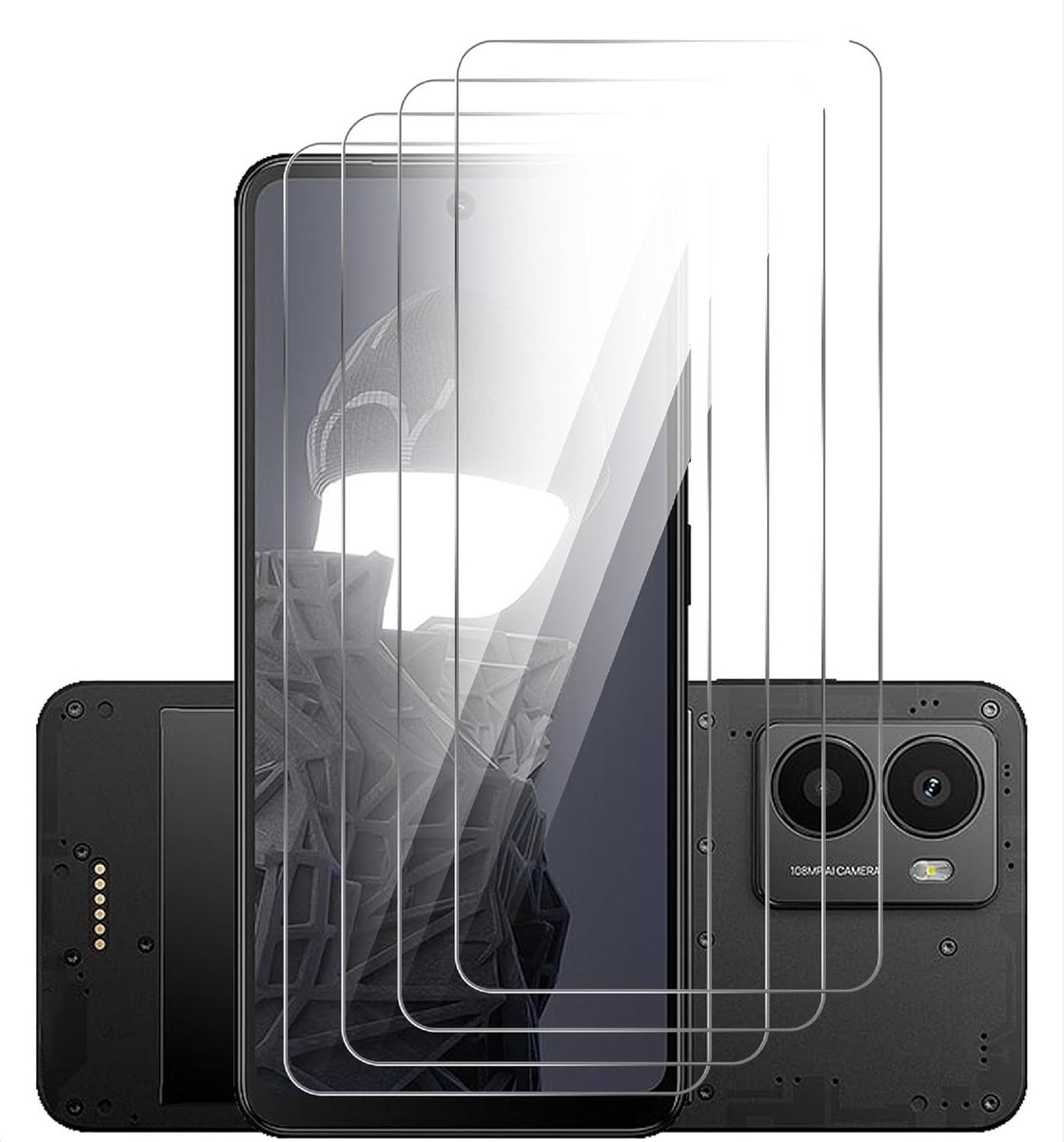 4 stuks schermbeschermer compatibel met HMD Fusion, hoog doorlatend glas, krasbestendig, hoesvriendelijk, oliebestendig, gehard glas voor HMD Fusion
