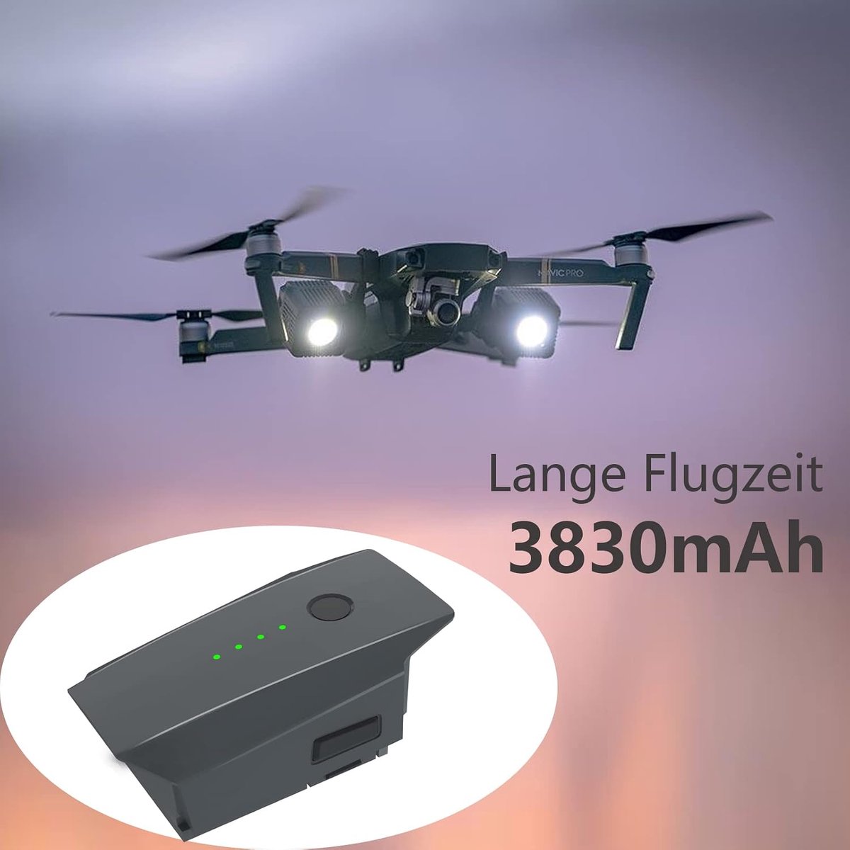 Pro Accu, 2 stuks, 11,4 V, 3830 mAh, intelligente flight, Li-polymeer, reserveaccu voor DJI Mavic Pro Platinum, DJI Mavic Pro Alpine White Drone (niet geschikt voor Mavic 2) – foto 6