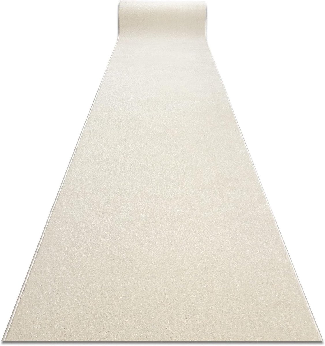 Loper KARMEL glad - Effen tapijtloper voor keuken, woonkamer en hal - wit - 120x400 cm