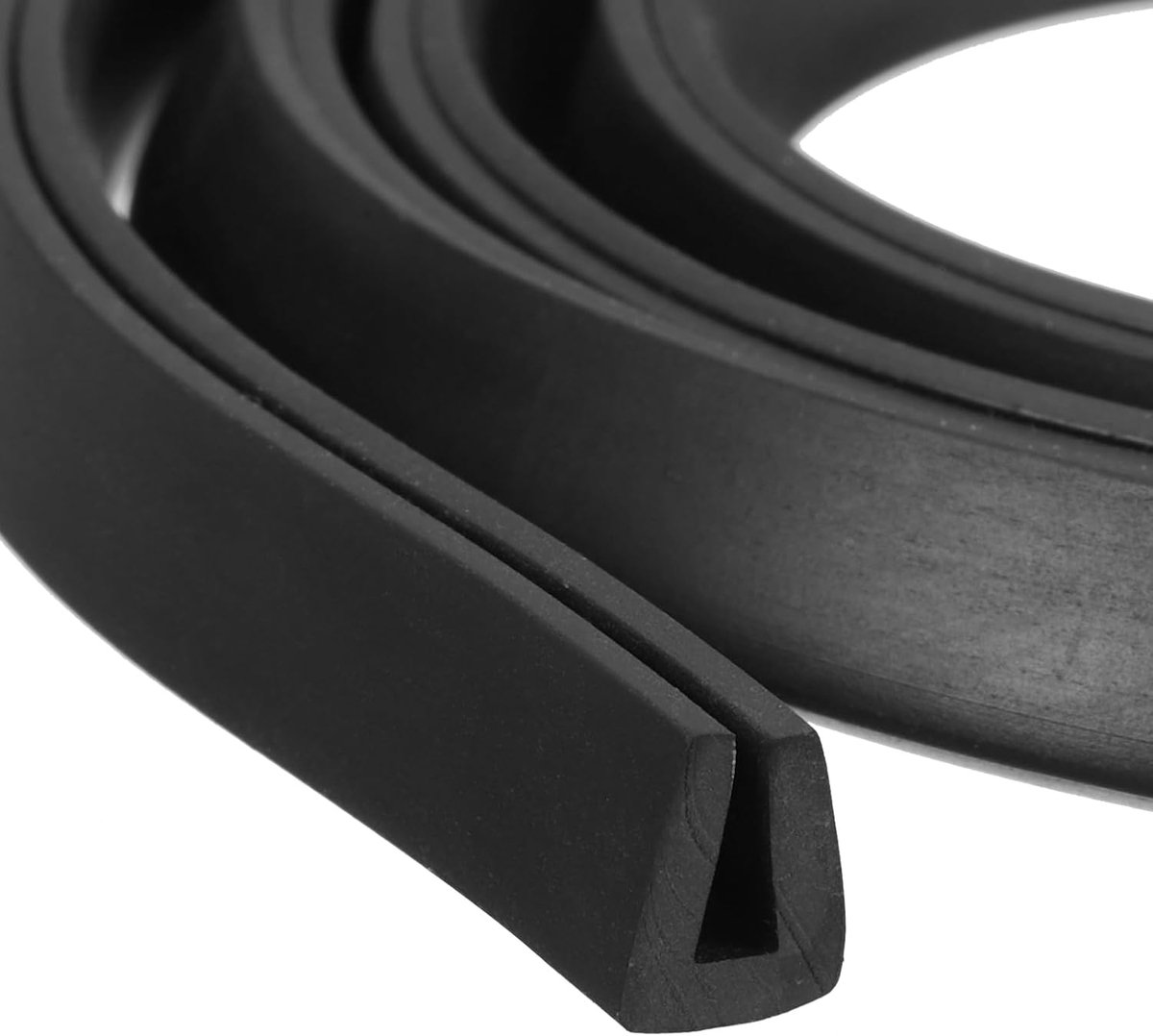 U-vormig randprofiel, rubberen beschermstrip van 2 meter lang, geschikt voor randen met een dikte van 2,5 tot 3 mm, (9/32 inch L x 25/64 inch H), zwart