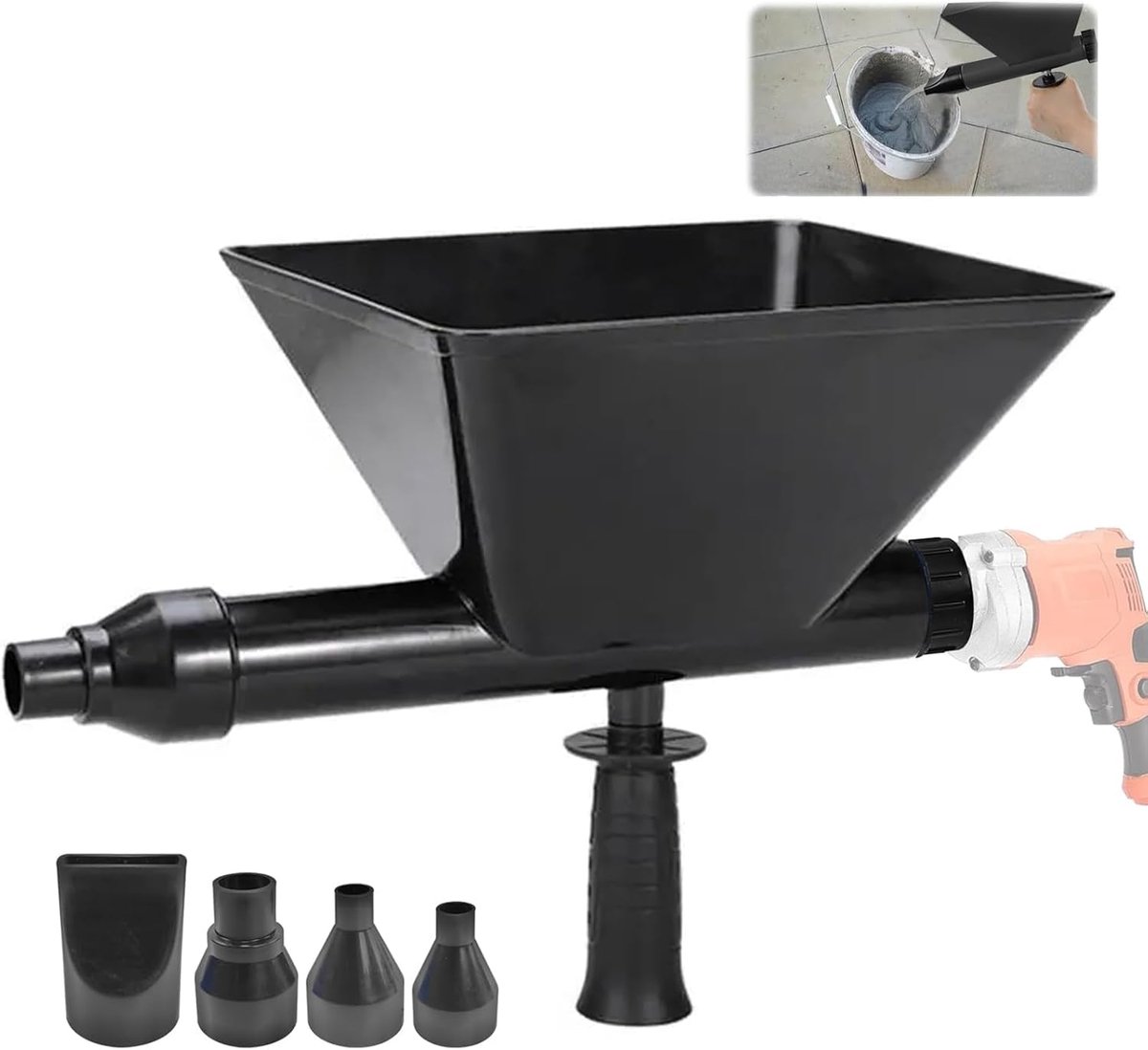 mortelpers, mortelspuit, mortelpomp, draagbaar voegenpistool voor mortel, cementgun, mortelmixer met 4 sproeiers, betonspuit voor vloeren, stenen muur, mortelvoegen