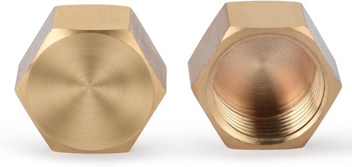 Kappe 3/8 inch binnenschroefdraad, Messing blinde stop IG, buiskappe eindkappe voor buisverbinding