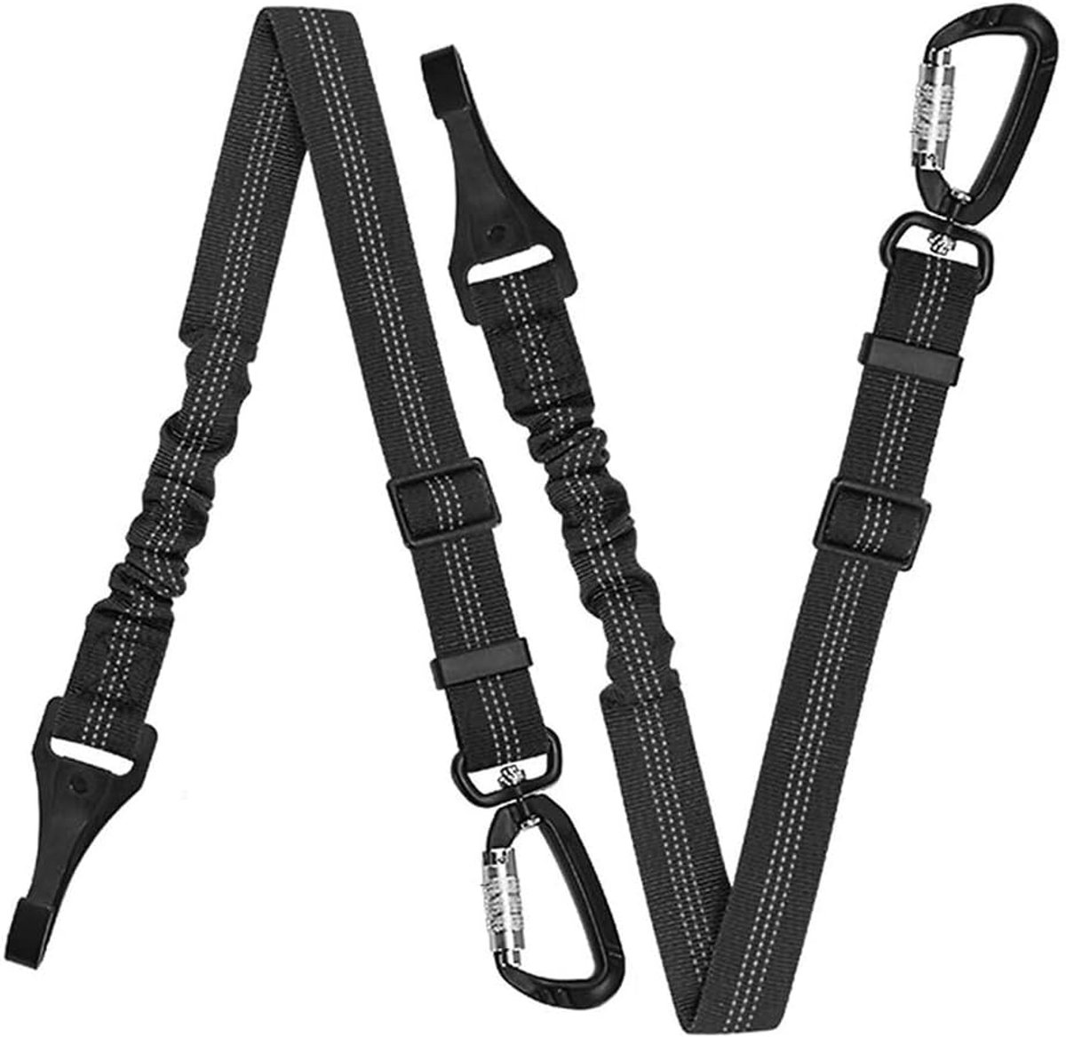 Veiligheidsgordel voor honden, verstelbare schokdemping, elastisch reflecterend voor Isofix en latch, veiligheidsgordel met universele sluiting en draaisluiting voor alle hondenrassen en auto's
