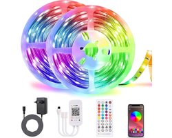 20M LED Strip, ALED Light 5050 600 RGB LED-strip voor Kamer, bluetooth, met flexibele LED-strip, met afstandsbediening, decoratie voor feestjes, verjaardagen, Kerstmis (Energieklasse A+)