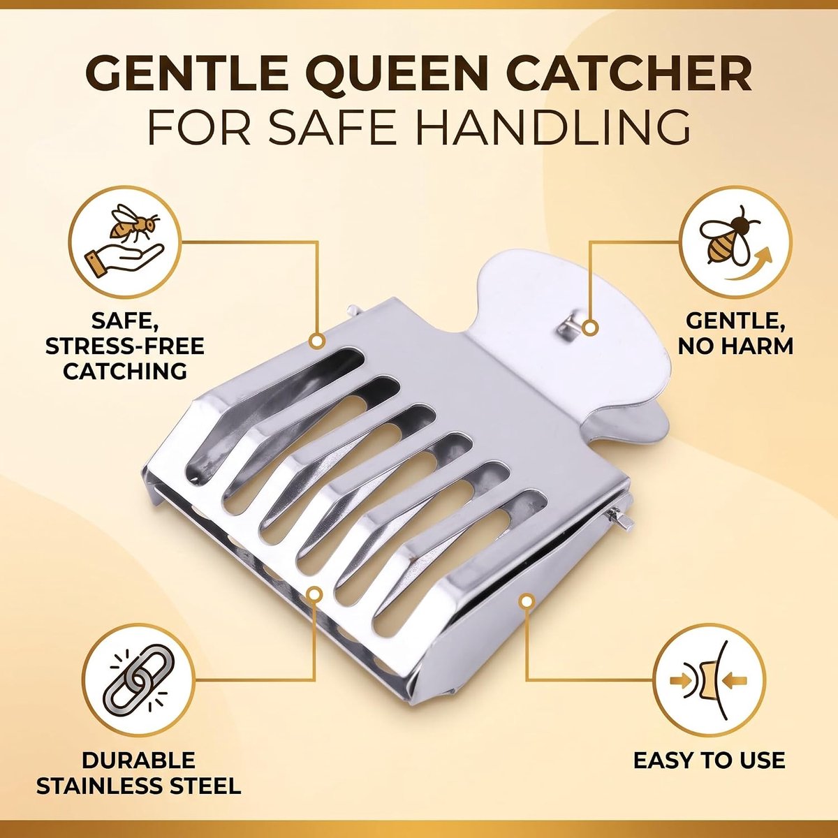 Bijenteelt Queen Bee Cage Catcher Clips Roestvrij Staal Imker Vangapparaat (1 stuk x Batch Catcher Clip)