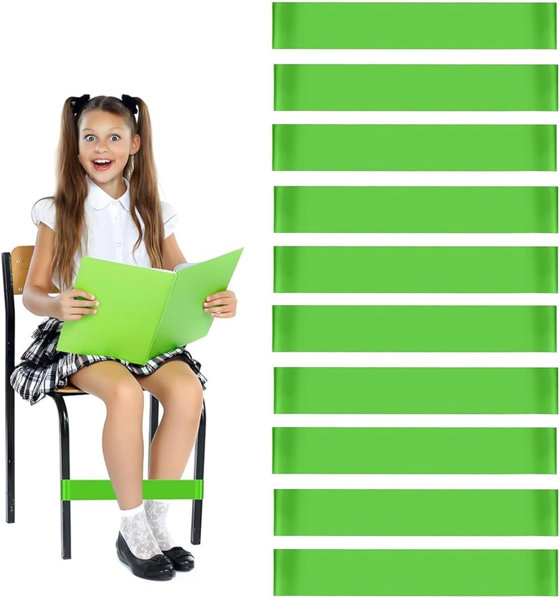 10 stuks elastische banden voor kinderstoelen, flexibele zitriemen voor ADHD autisme, stretch voetbanden voor kinderstoel met onrustige voeten, elastische stoelbanden
