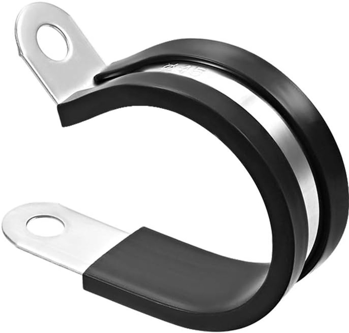 sourcing map 5 stuks. 6 mm 304 roestvrij staal rubber gewatteerde geïsoleerde klem metaal 45mm