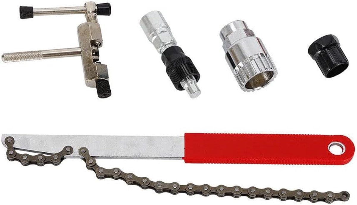 5-in-1 fiets kettingzweep fiets wiel tandwieltrekker cranktrekker tandwieltrekker tandwieltrekker cassettetrekker spaaksleutel fietsreparatie gereedschap