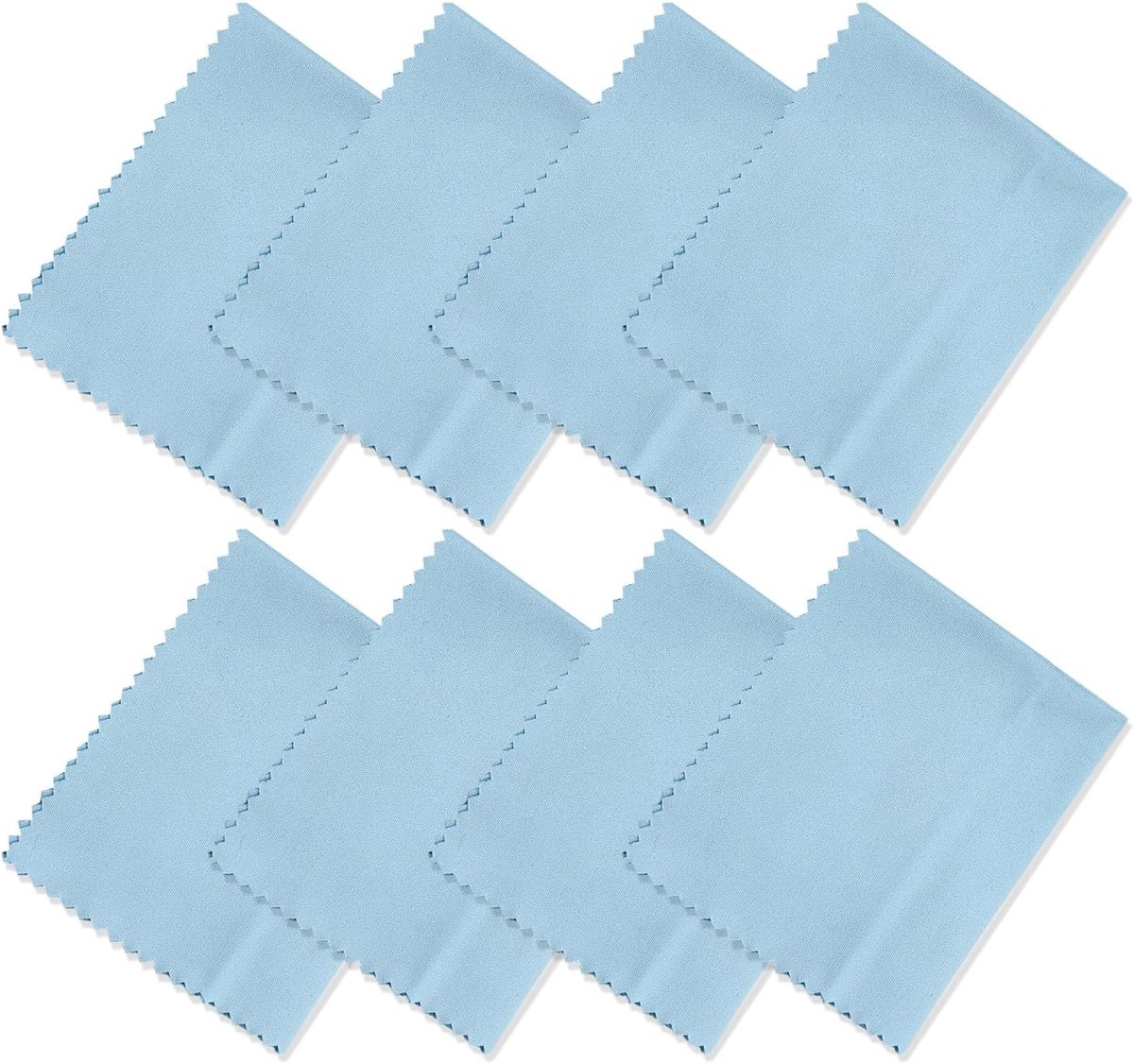 Set van 8 brillenpoetsdoeken, microvezeldoeken, brillenreinigingsdoeken, microvezel poetsdoek voor brillen, beeldschermen, tabletten, glazen (14,5 x 17 cm) - donkerblauw