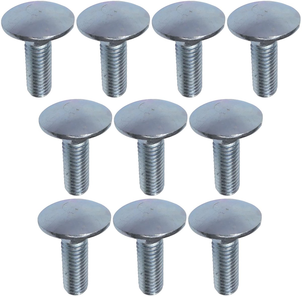 - C49001 - Set van 10 slot-/bouten met vierkante kraag - slotschroeven - M8x25mm - verzinkt staal - DIN 603