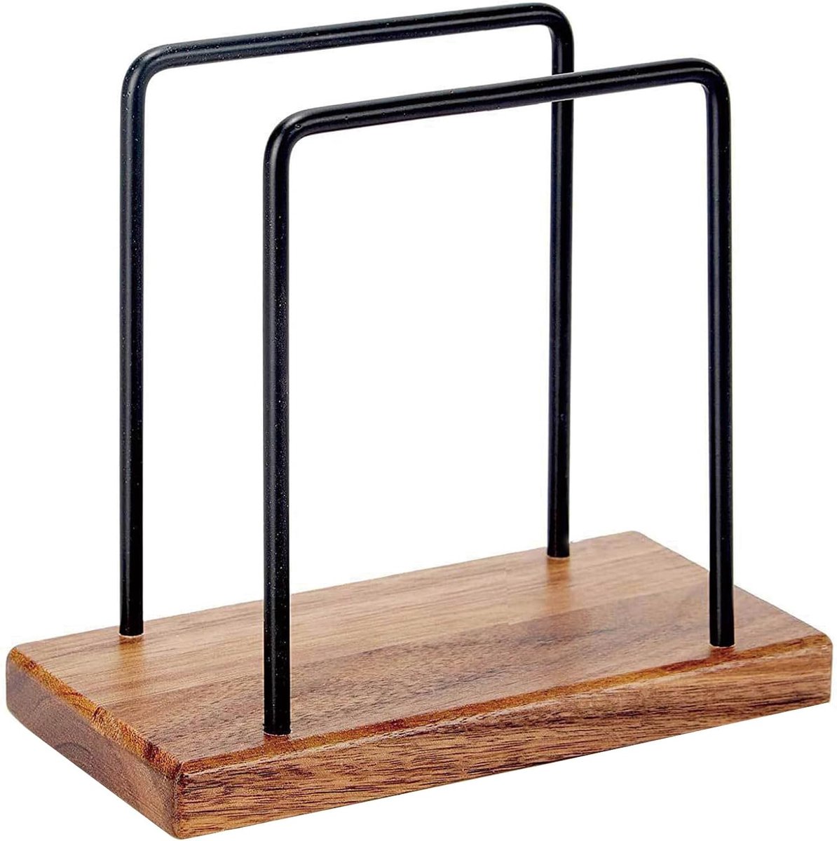 Serviettehouder, houten servethouder voor tafel, verticale servethouder met ijzerdraad, bureaublad servetrek, aanrecht vintage handdoekhouder voor keuken, cafés, restaurants, bruiloften (bruin)