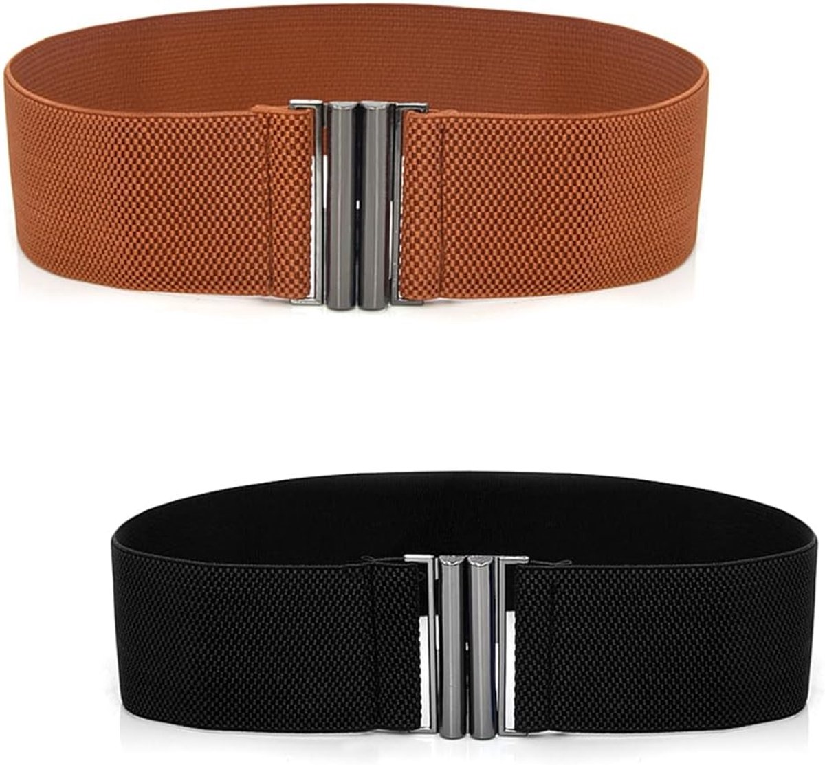 tailleriem voor dames, 2 stuks, taille, elastische stretchriem, brede damesriem, vintage ceintuur, jurk, damesmode, riem, elastische riem voor jurk, zwart, 65cm * 7.5cm