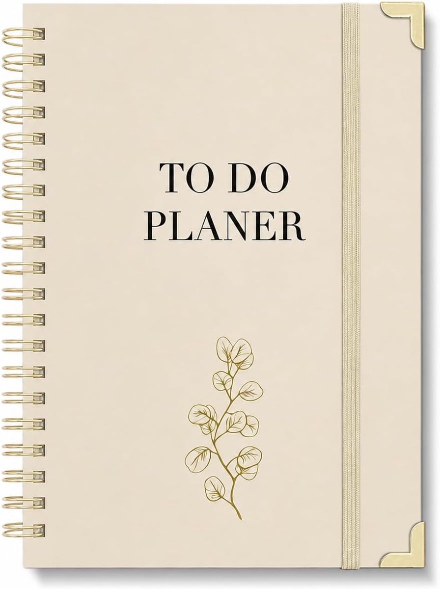Dagplanner, ongedateerd, A5, 120-dagen to do-planner voor taken en notities, to do-lijstblok, dag- en weekplanner, spiraalblok, hardcover, perfect voor kantoor, school en organizer, abrikoos