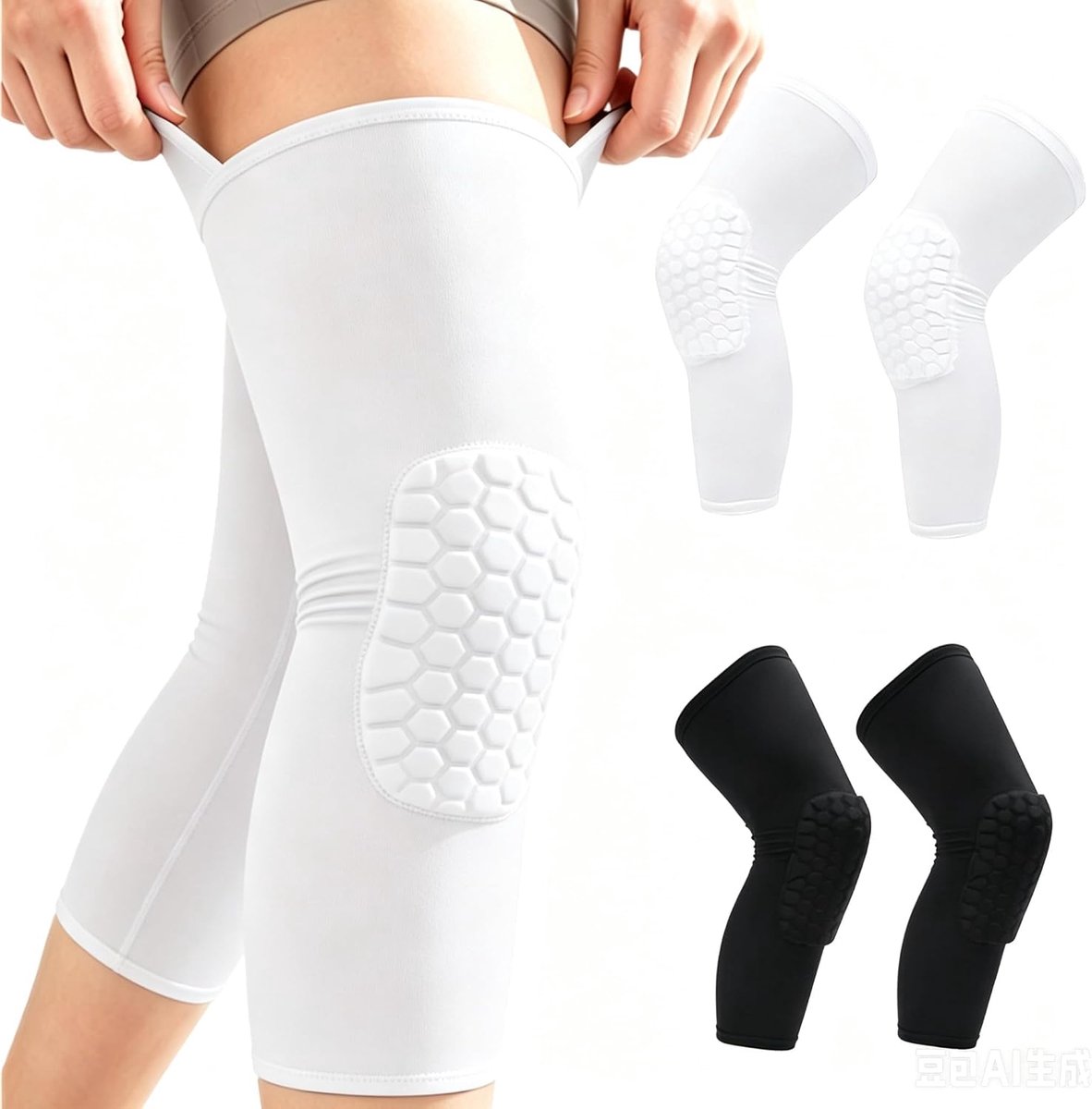 Knie Sleeve,2 STUKS Unisex Kniebrace Compressie Knie Sleeve voor Basketbal Voetbal