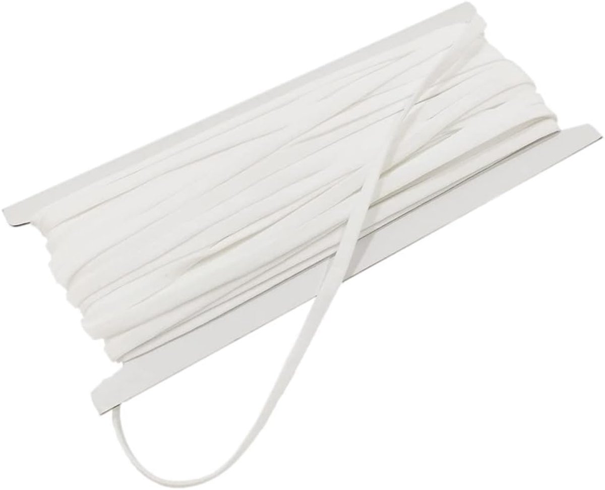 20 m elastiek voor maskers, 20 m x 5 mm breed, elastische band voor naaien, rubber voor het naaien van kleding, knutselen, wit elastisch naaien (5 mm x 20 m)