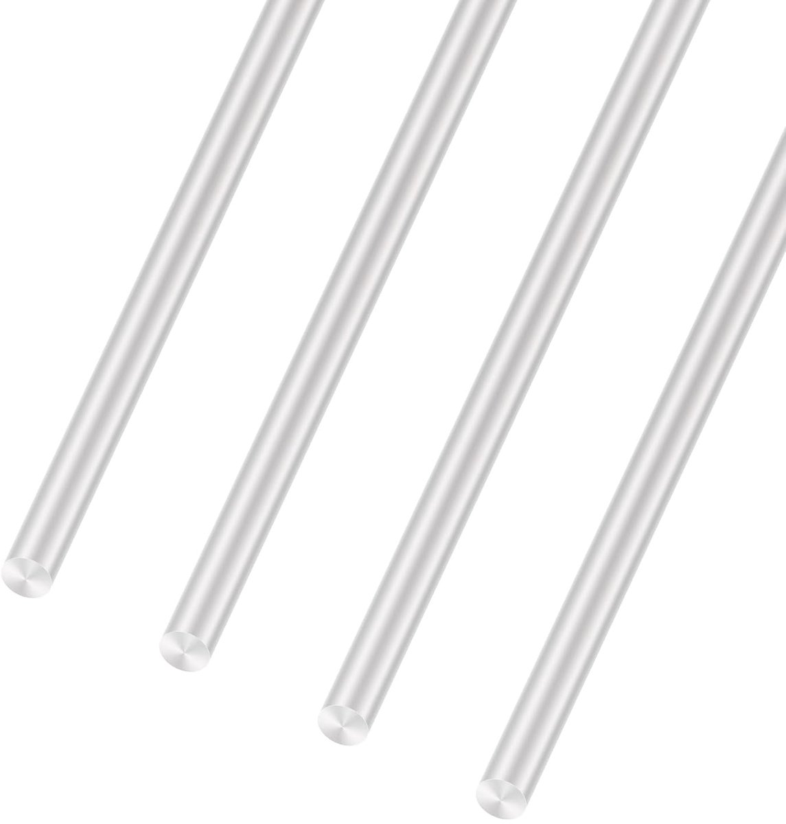 6063 aluminium ronde staaf 6 mm x 200 mm, solide ronde schachten, aluminium staven, ronde staaf voor doe-het-zelf knutselmodellen (4 stuks)