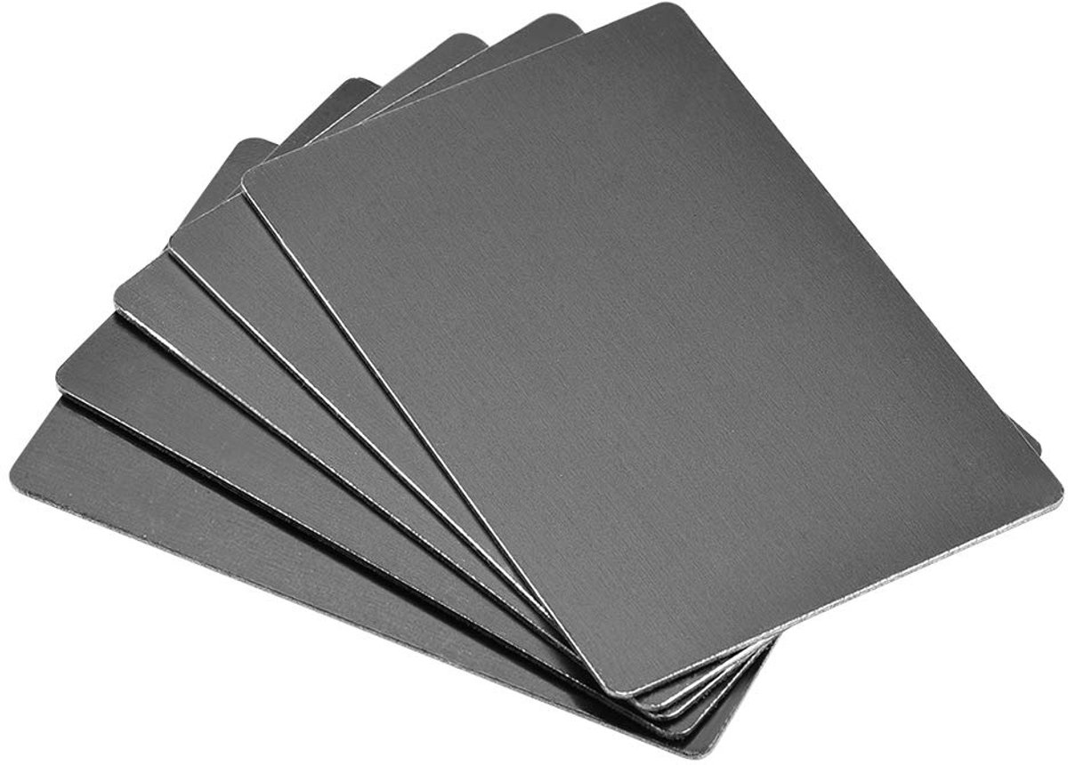 sourcing map 5 stuks visitekaartjes aluminium plaat 66x45x0,8mm geanodiseerd voor DIY laserprinten gravure zwart