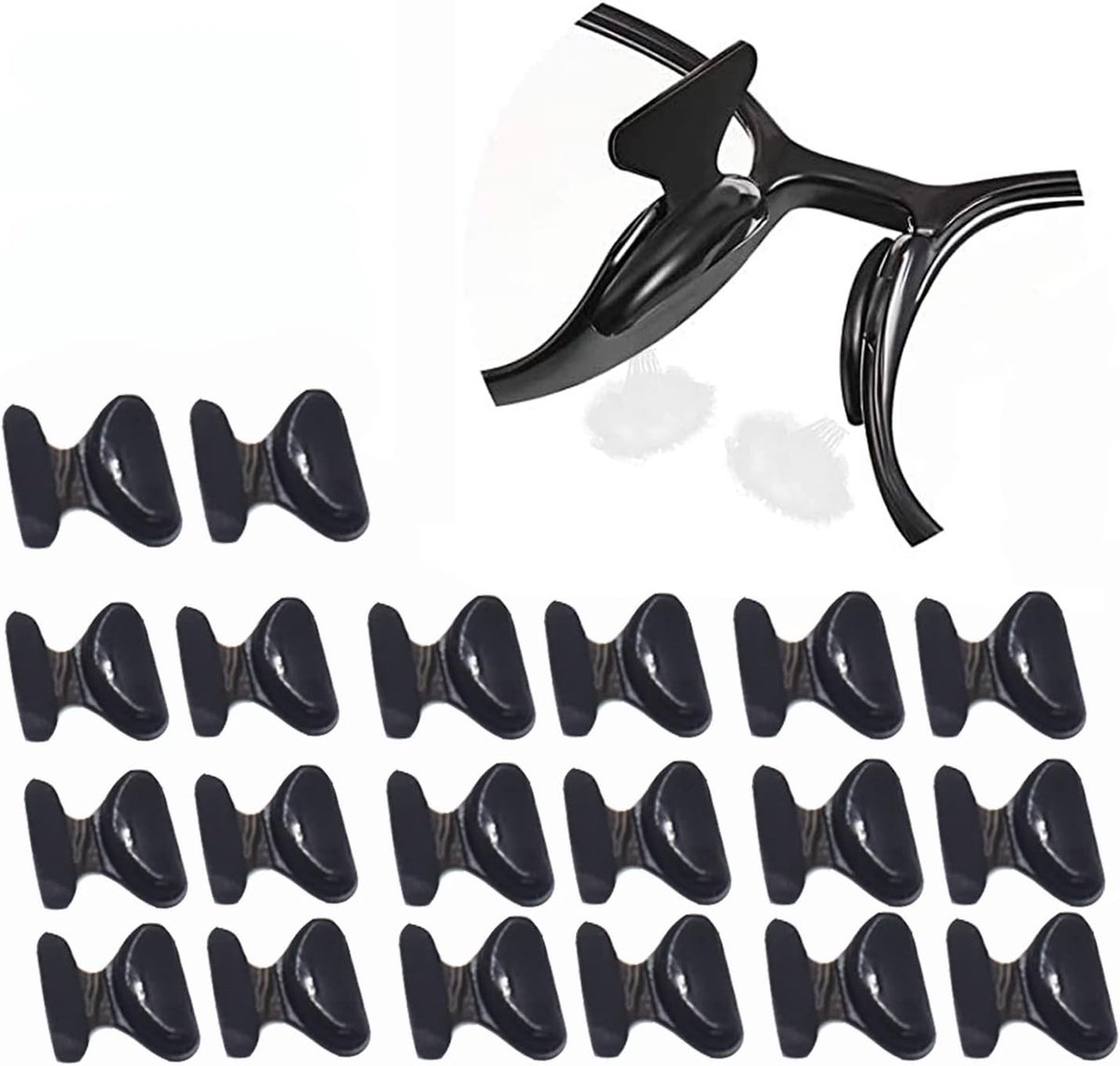 Brillenglazen met airbag, klevend, gedempt, vlindervorm, antislip, voor bril, zonnebril en brillen