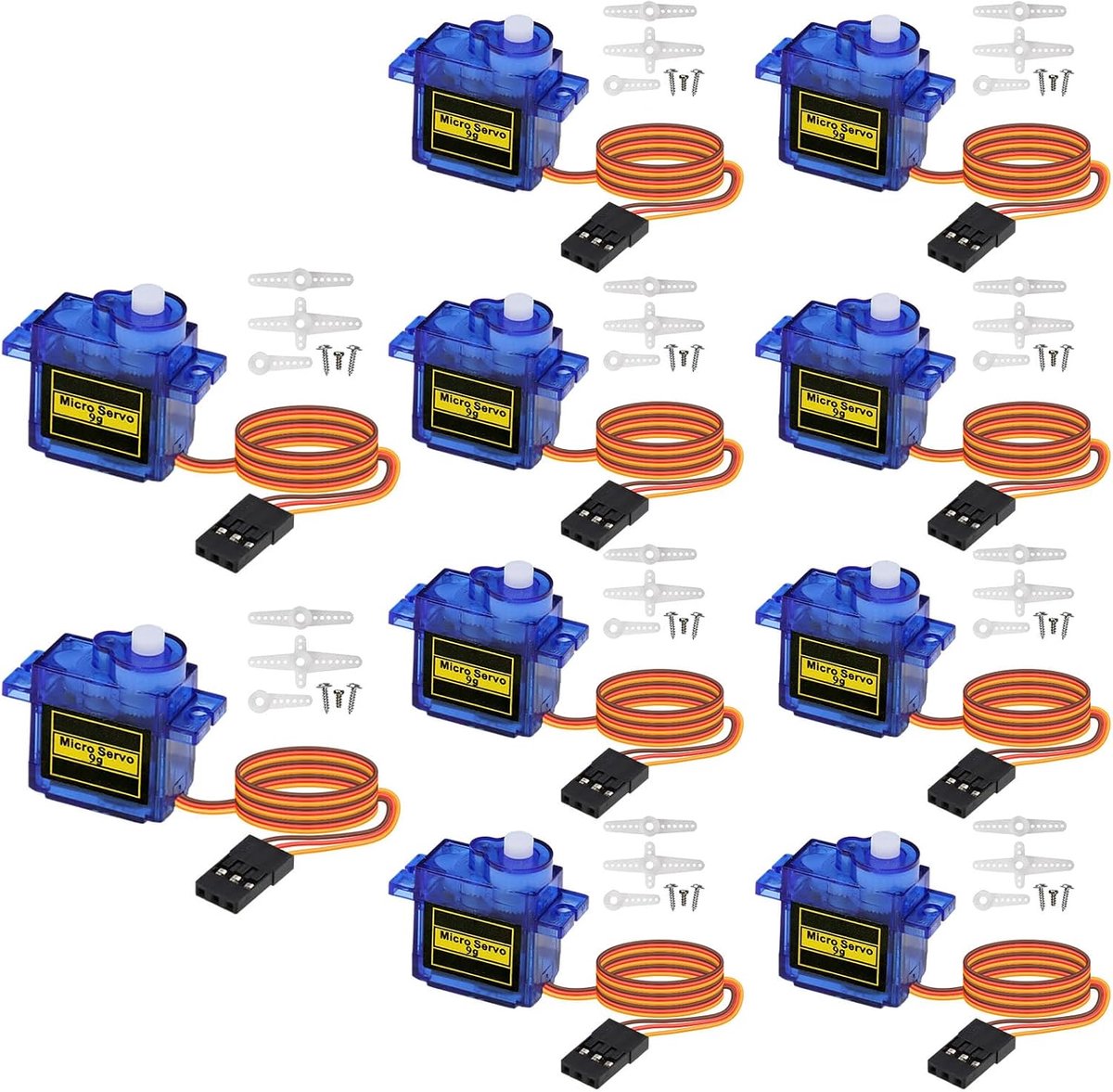 9G Micro Servo Motor Kit - 10 Stuks voor RC Robots Arm/Hand/Walking Helikopter Vliegtuig Auto Boot Control met Kabel - Arduino Project