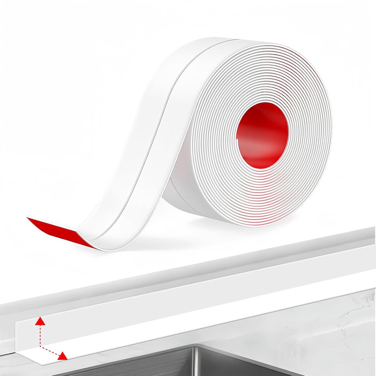 Waterdichte Afdichtband voor Douche, Keuken en Badkamer - Schimmelbestendig en Makkelijk Te Gebruiken (Wit, 10M*38mm)