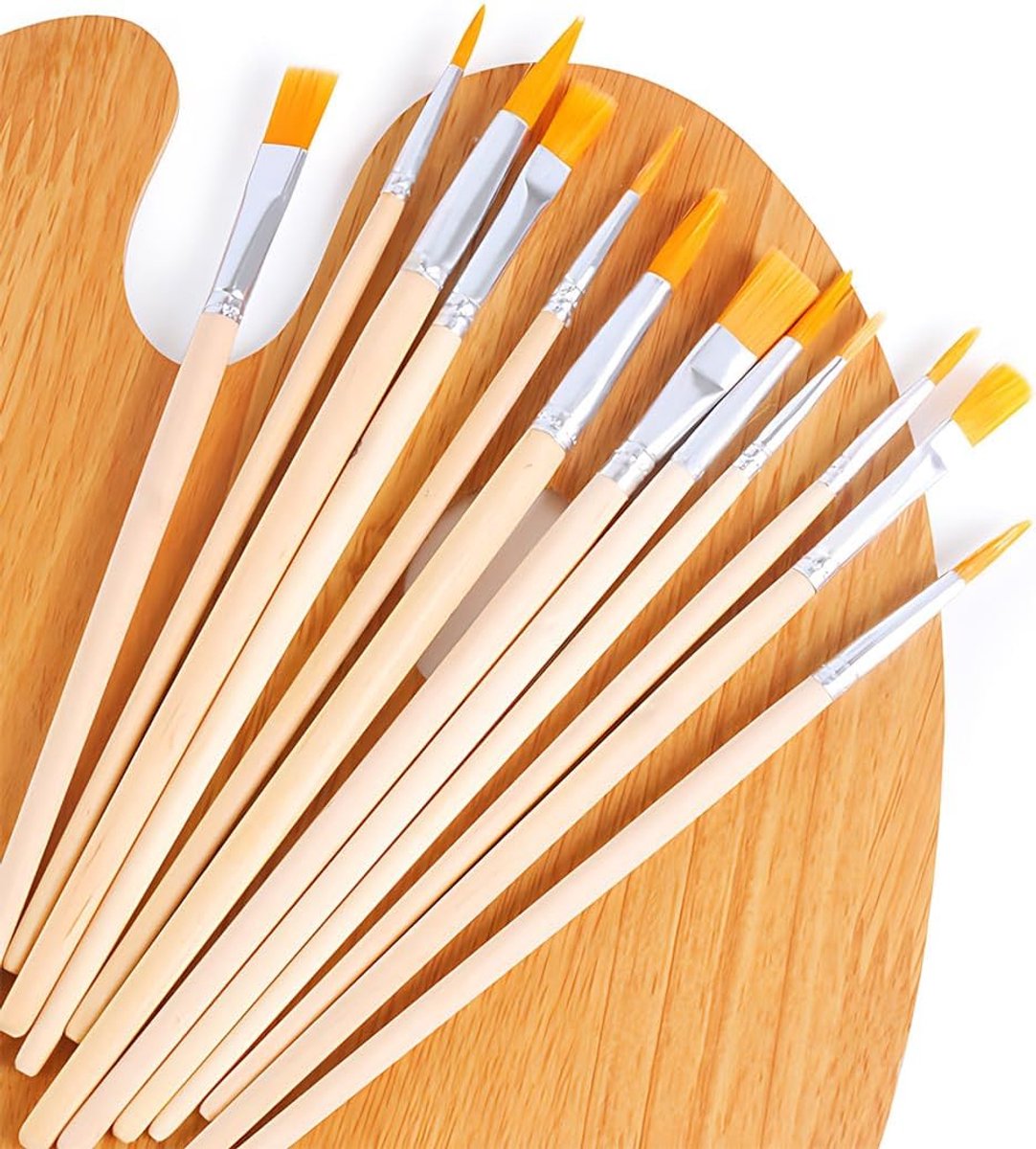 12 stuks penselen om te schilderen, penseelset voor schilderen, kwasten, professionele aquarelpenselen, modelleerkwasten, aquarelpenseel, penseelset voor acrylverf