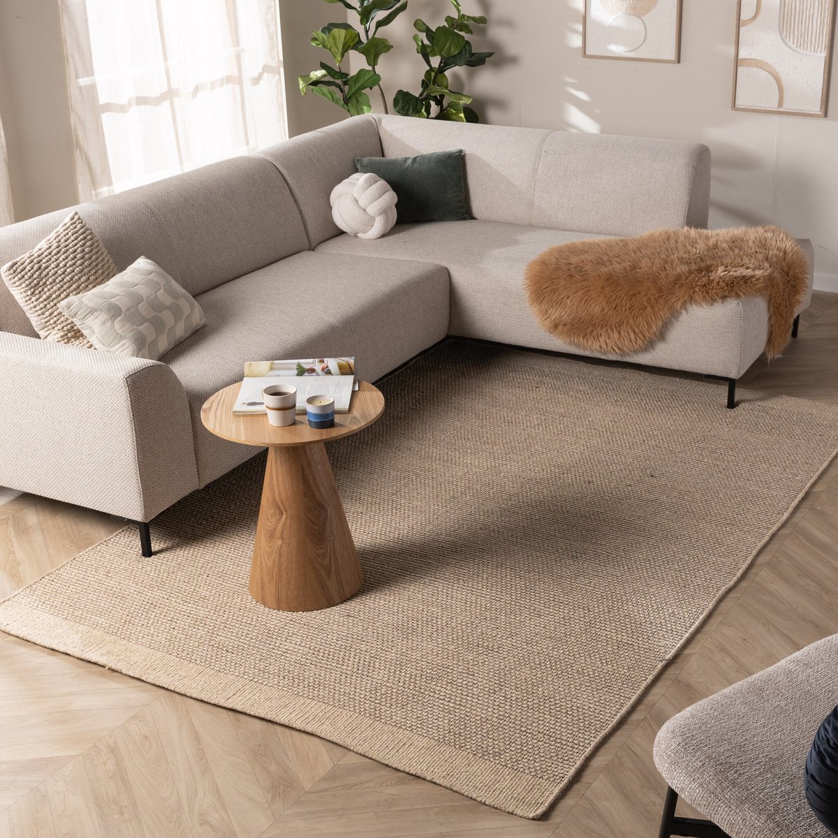 NATURL. Wollen vloerkleed - Bliss Beige/Bruin - 140x200cm