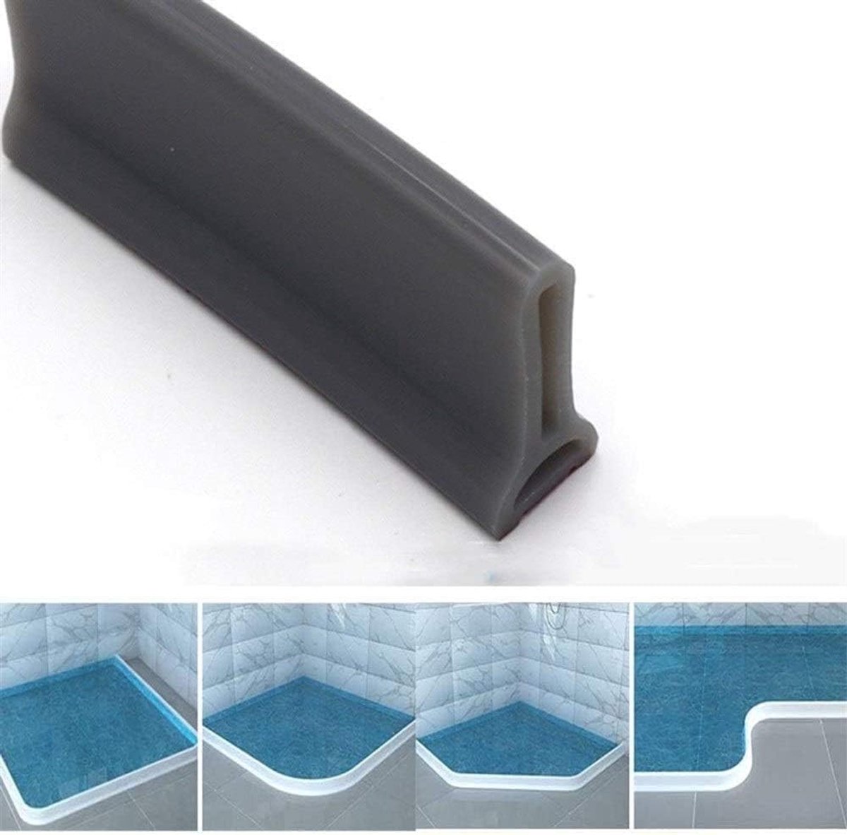 natte kamer badkamer vloer afdichting scherm deurafdichting strip douche dam voorkomt overloop van water|Waterdichte zelfklevende en buigbare waterdichte strip voor natte en droge scheiding