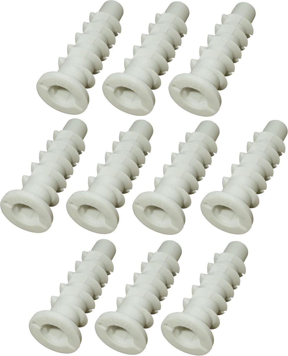 - C57868 - set van 10 pluggen voor cellenbeton en pleistertegels Ø15x70mm - van polyamide - kleur wit