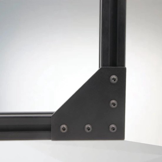 4040 Hoekbeugel Plaat L Vorm 5 Gat 90 Graden Buiten Verbindingsplaat met M6x16mm Schroeven en T-Moeren voor 40 x 40mm Serie Aluminium Extrusieprofiel, 8pcs/Pack (Zwart-4040 L Vorm) — afbeelding 3