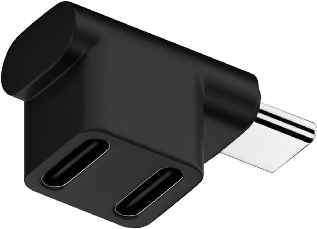 cablecc USB3.0 Type C Mannelijke 10Gbps naar Dual Vrouwelijke Power Data Splitter Adapter Up Hoek Compatibel met Steam Deck Laptop