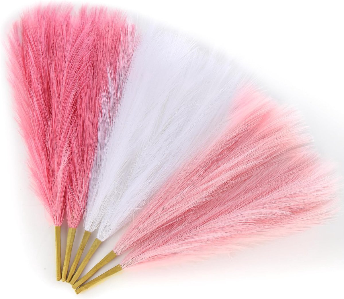 AFAMITOO Kunstmatig roze pampasgras, 45 cm, 6 stuks vazenvullers voor thuis, feestdecoratie, bruiloft, woondecoratie - ShopVlot