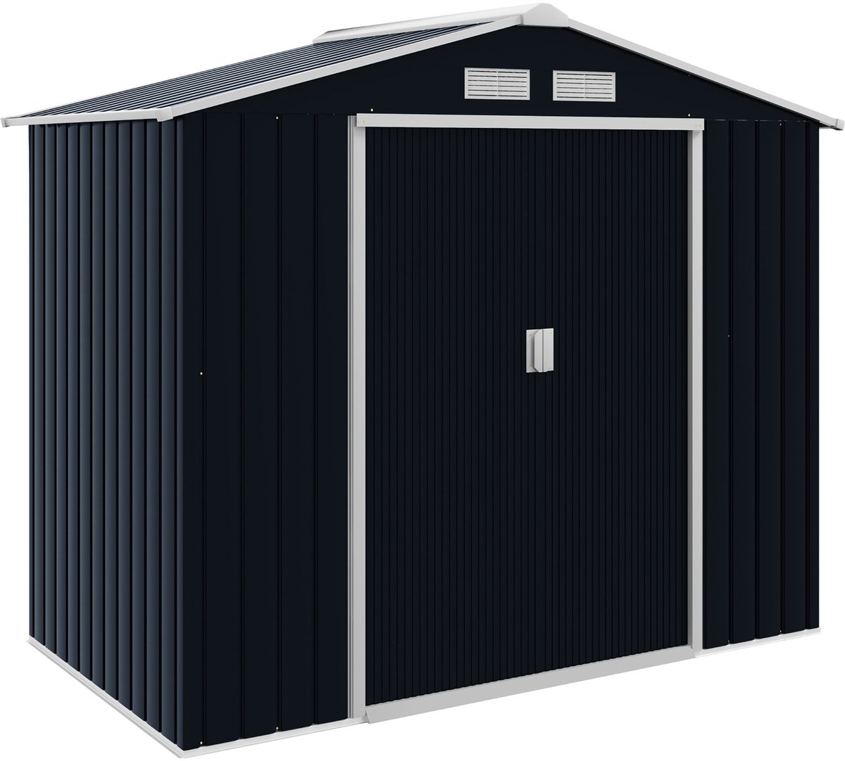 Metalen tuinhuis met 2,77 m², lessenaarsdak - 213 x 130 x 185 cm voor buiten, gereedschapsschuur, fietsgarage, verzinkt staal met afsluitbare deur voor achtertuin, grijs