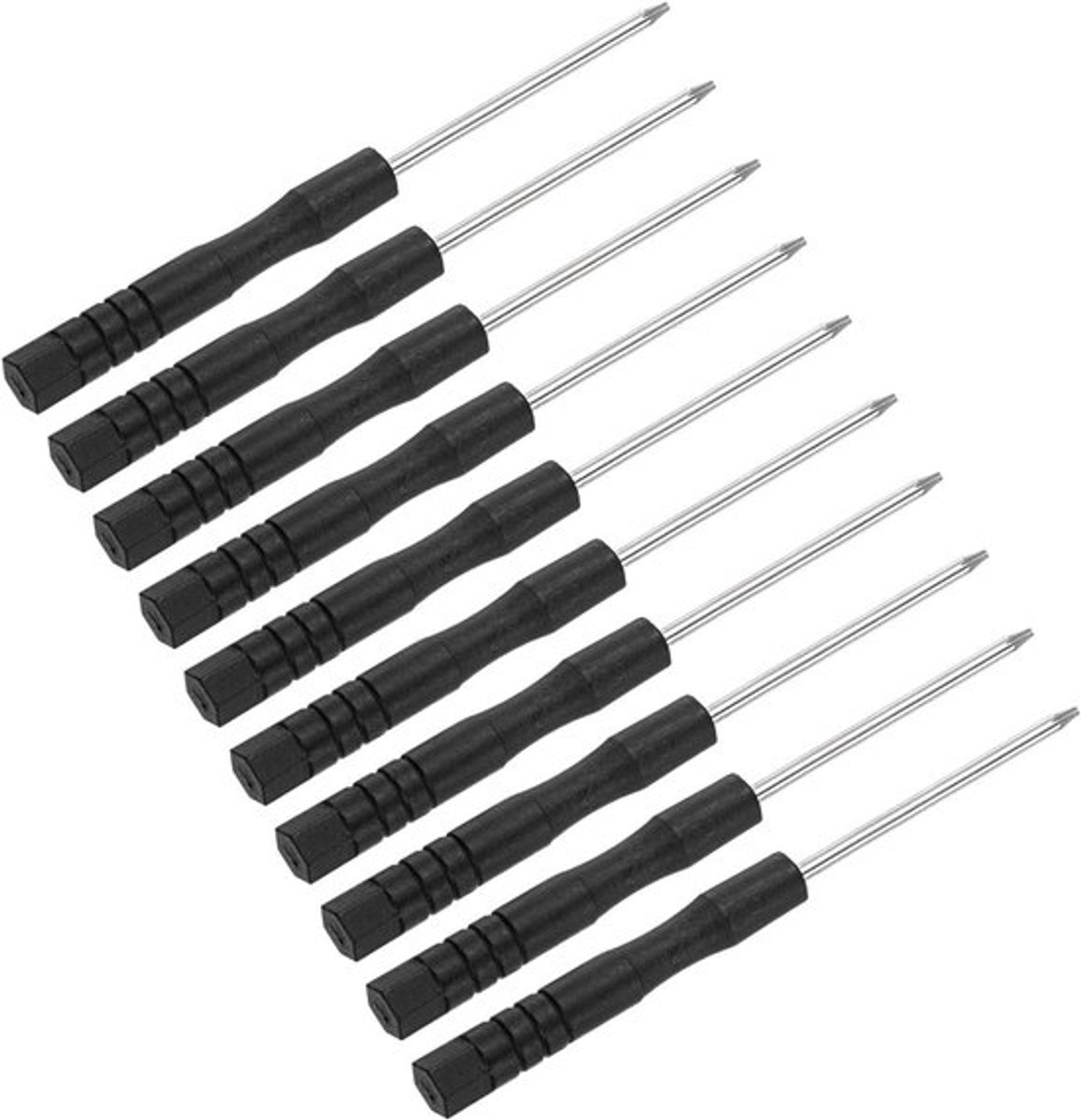 SnelShoppen - Mini Torx Schroevendraaier T2 80mm - Carbon Staal 6-Puntige Kleine Schroevendraaiers met Antislip Handgreep - 10 Stuks voor Brillen, Hor