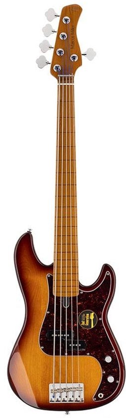 Sire Marcus Miller P5 5-String FL Tobacco Sunburst 5-snarige fretloze elektrische basgitaar