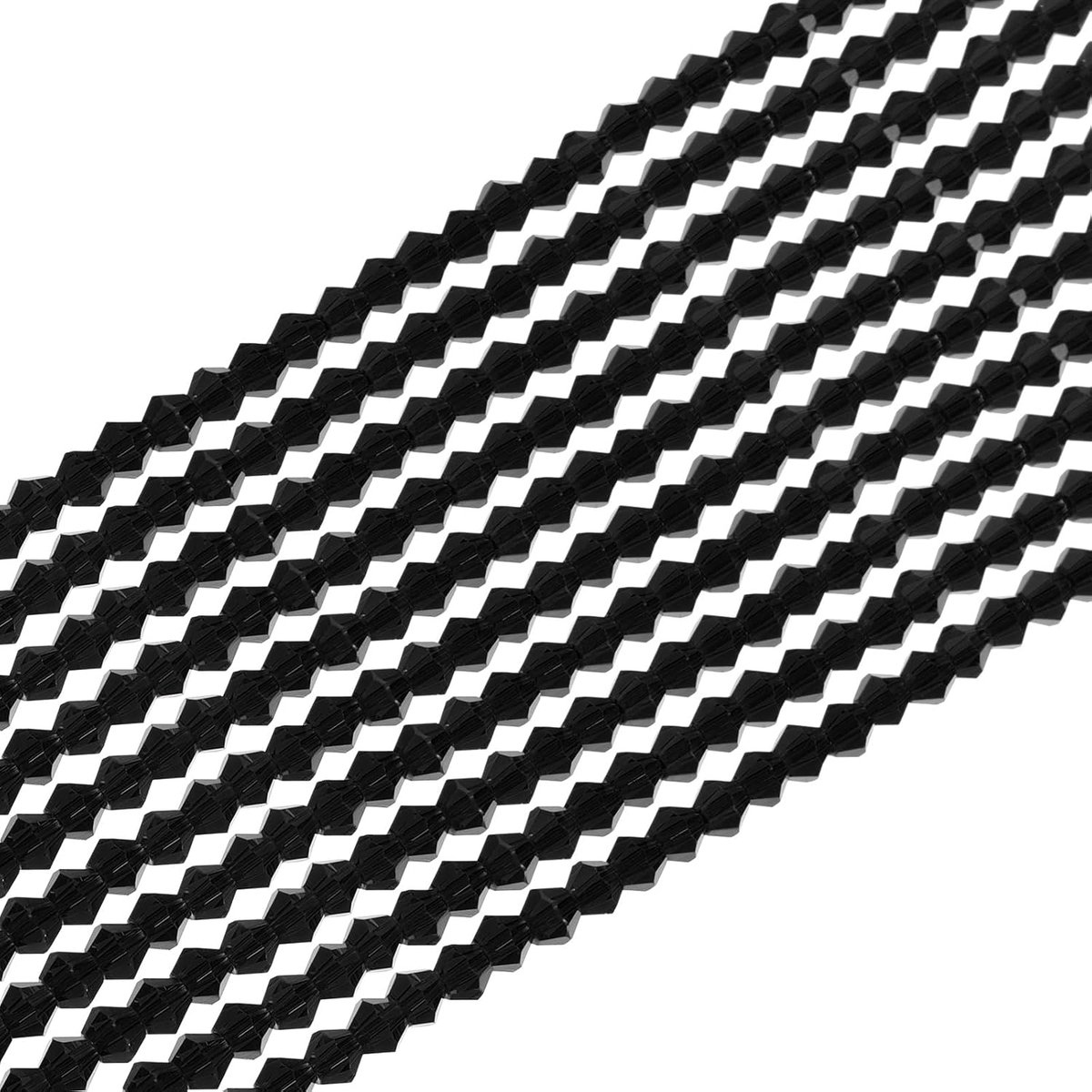 20 strengen 3 mm bicone kristallen glazen kralen, 2300 stuks rondelle facet geslepen kristallen kralen bedels bulk voor sieraden maken armbanden doe-het-zelf ambacht, zwart