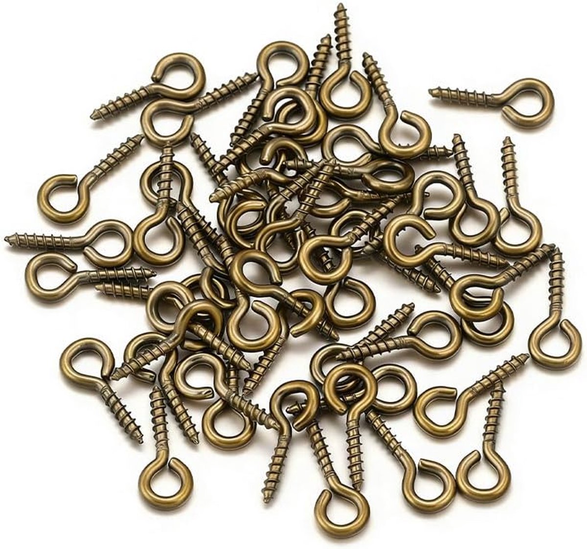 200 stuks mini-oogschroeven, 5 x 10 mm/6,5 x 13 mm, kleine zelftappende oogpennen schroeven voor het maken van sieraden, doe-het-zelf, hangende ornamenten