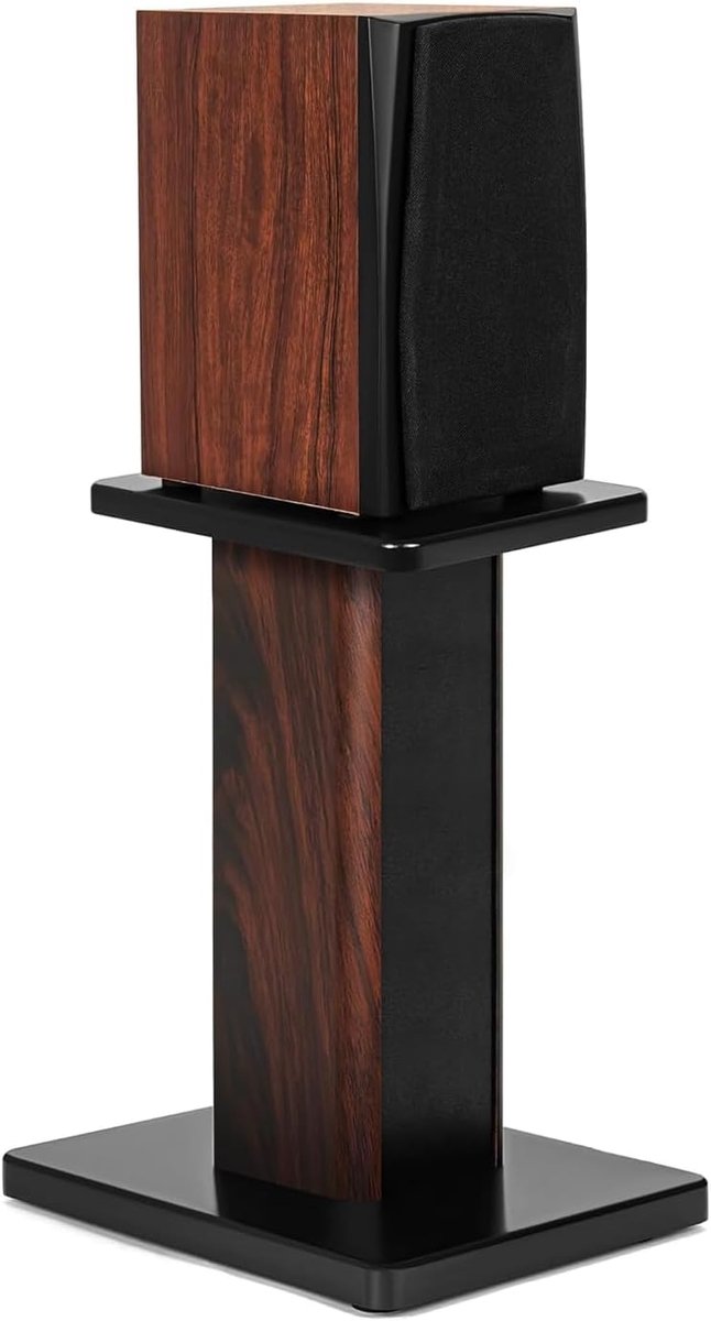 Luidsprekerstandaal 40 cm (16 inch) van hout – duurzame HiFi-luidsprekerstandaal voor thuisbioscoop, universele luidsprekerhouder voor boekenrekken met mogelijkheid tot zandvulling