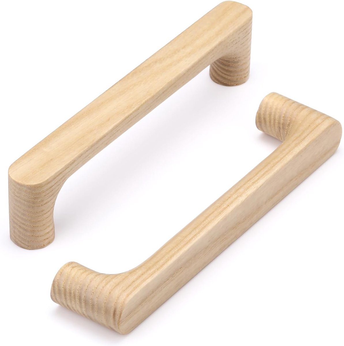 Set van 6 houten ladegrepen voor slaapkamer, keuken, kastdeur (essenhout)