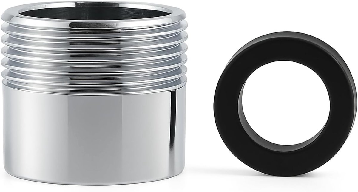 Slangadapter van verchroomd messing, schroefdraadaansluiting van 1,27 cm IG tot 3/4 inch AG voor tuinslangen, vaatwasser en wasmachine, corrosiebestendig en roestbestendig