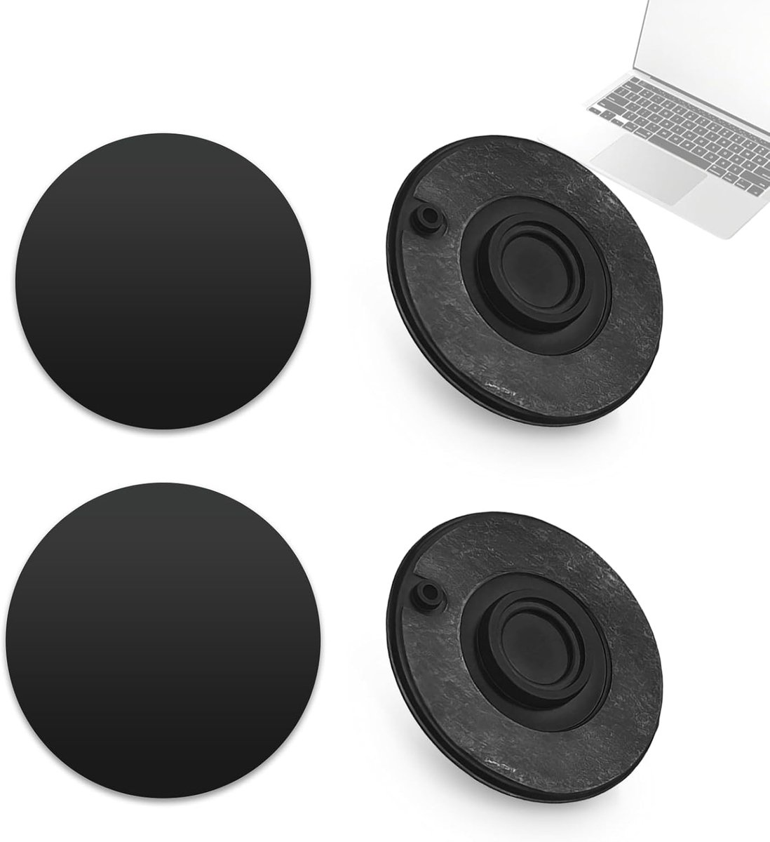 Voetjes Voor Laptop 4 Stuks – Antislip, Eenvoudig Te Monteren, Vervangbare Voetjes Voor Reparatie En Stabilisatie Van Het Apparaat, Rond, Zwart