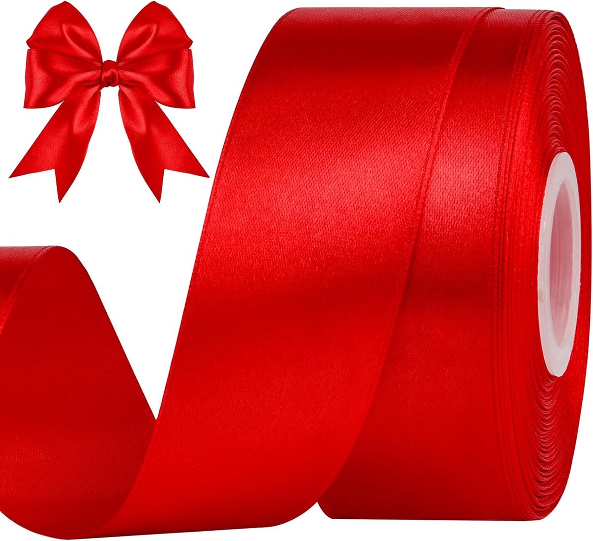 lint 40 mm breed, 45 m rood cadeaulint, decoratief lint voor verpakking, scrapbooking, uitnodigingsbrieven, kunsthandwerk
