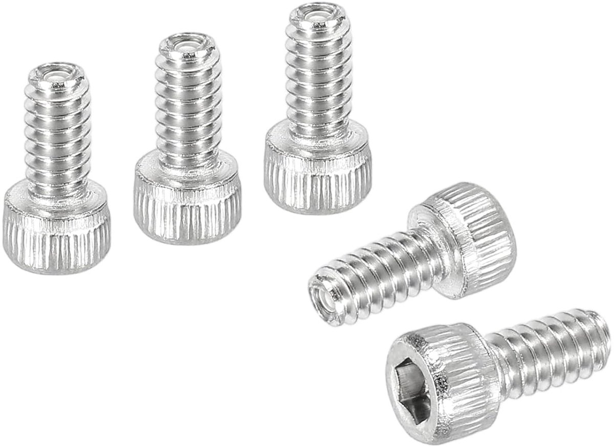 50 stuks 304 roestvrij stalen cilinderschroeven met binnenzeskant schroeven #4-40 x 1/4", UNC grove volledige schroefdraad cilinderkopschroeven set voor mechanische auto fiets meubels, zilver