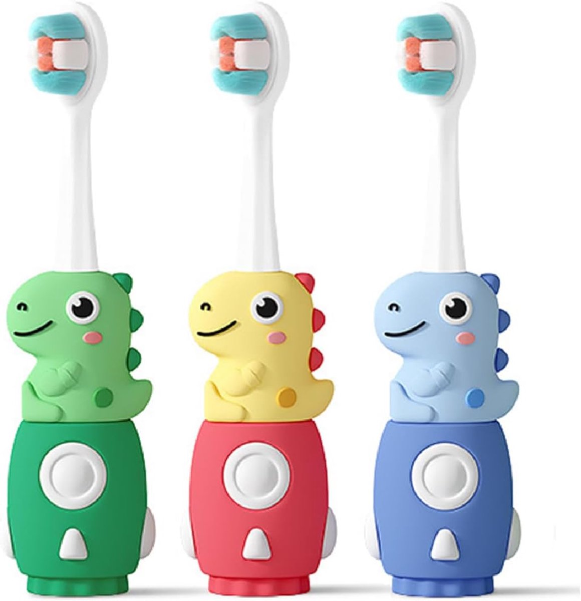 Tandenborstel voor Kinderen van 0-6 Jaar, Ultra-zachte Haartjes (Groen+Rood+Blauw/Ultrasone Borstelkop)