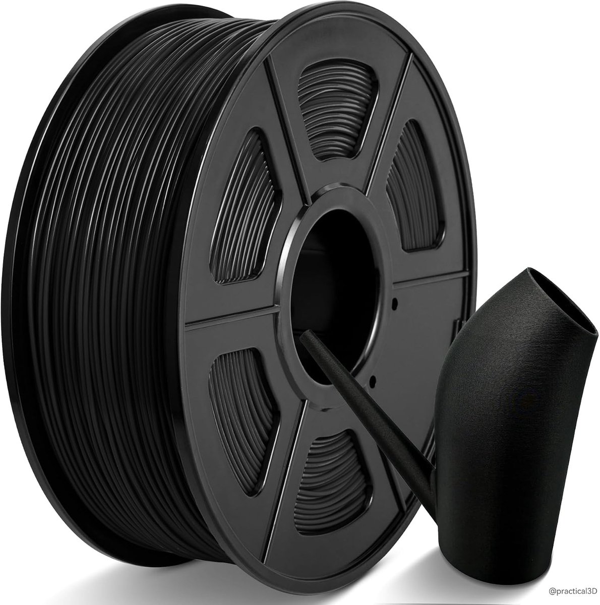 ABS-filament, 1,75 mm, 1 kg, zwart, hittebestendig, hoge slagvastheid, duurzaam 3D-printfilament, 1 kg spoel